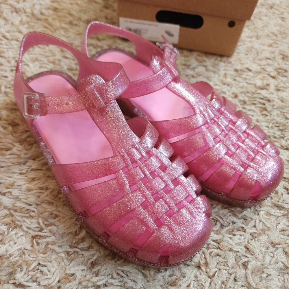 Mini Melissa Possession Shiny INF Sandals Kids Size 4 Glitter Pink Jelly Shoes